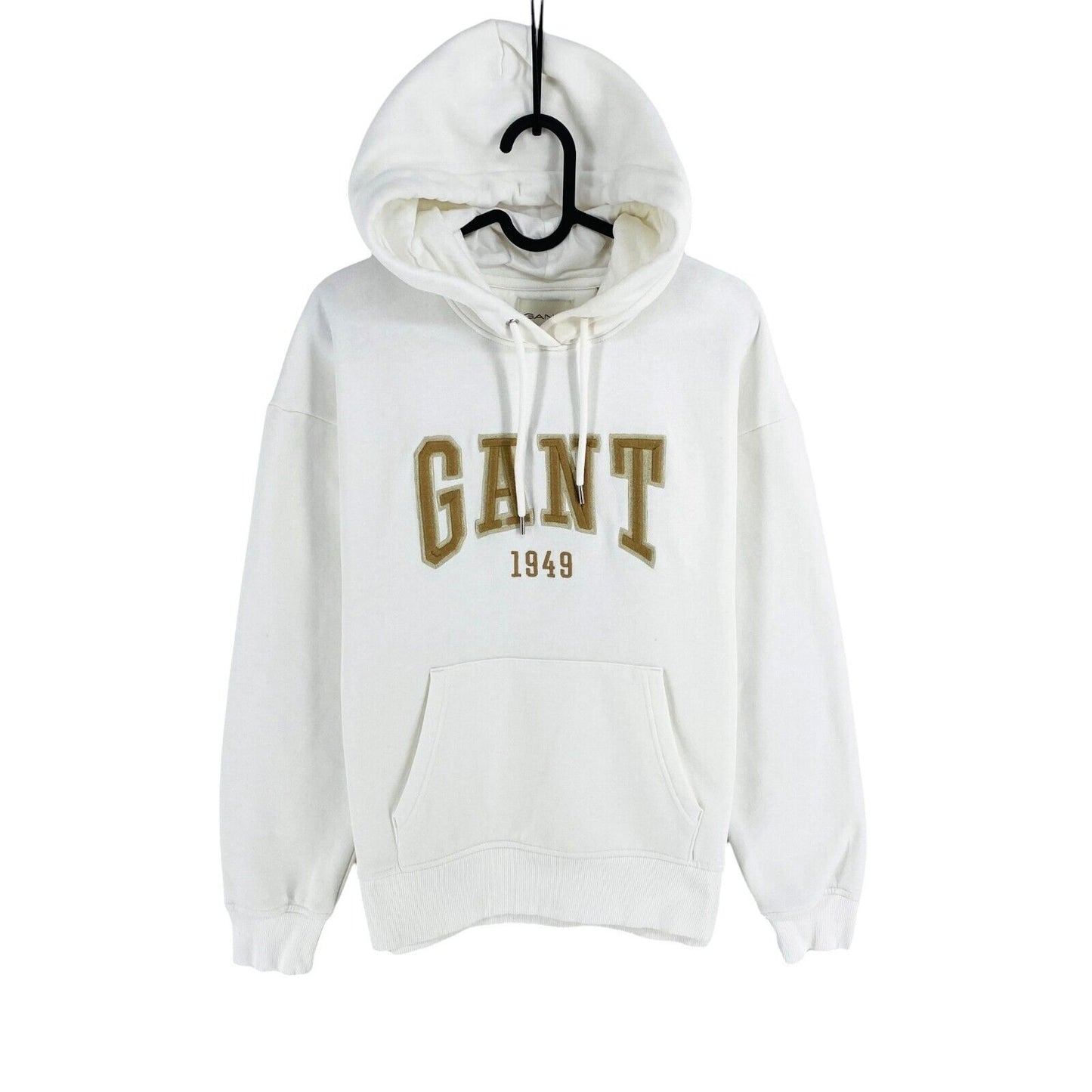 GANT Women White Logo Hoodie Jumper Sweater Size S