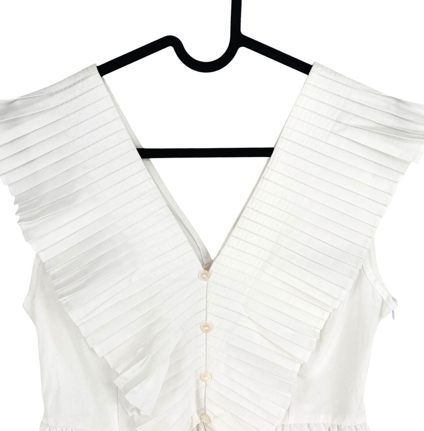 Salsa Women White V Neck Sleeveless Blouse Size S