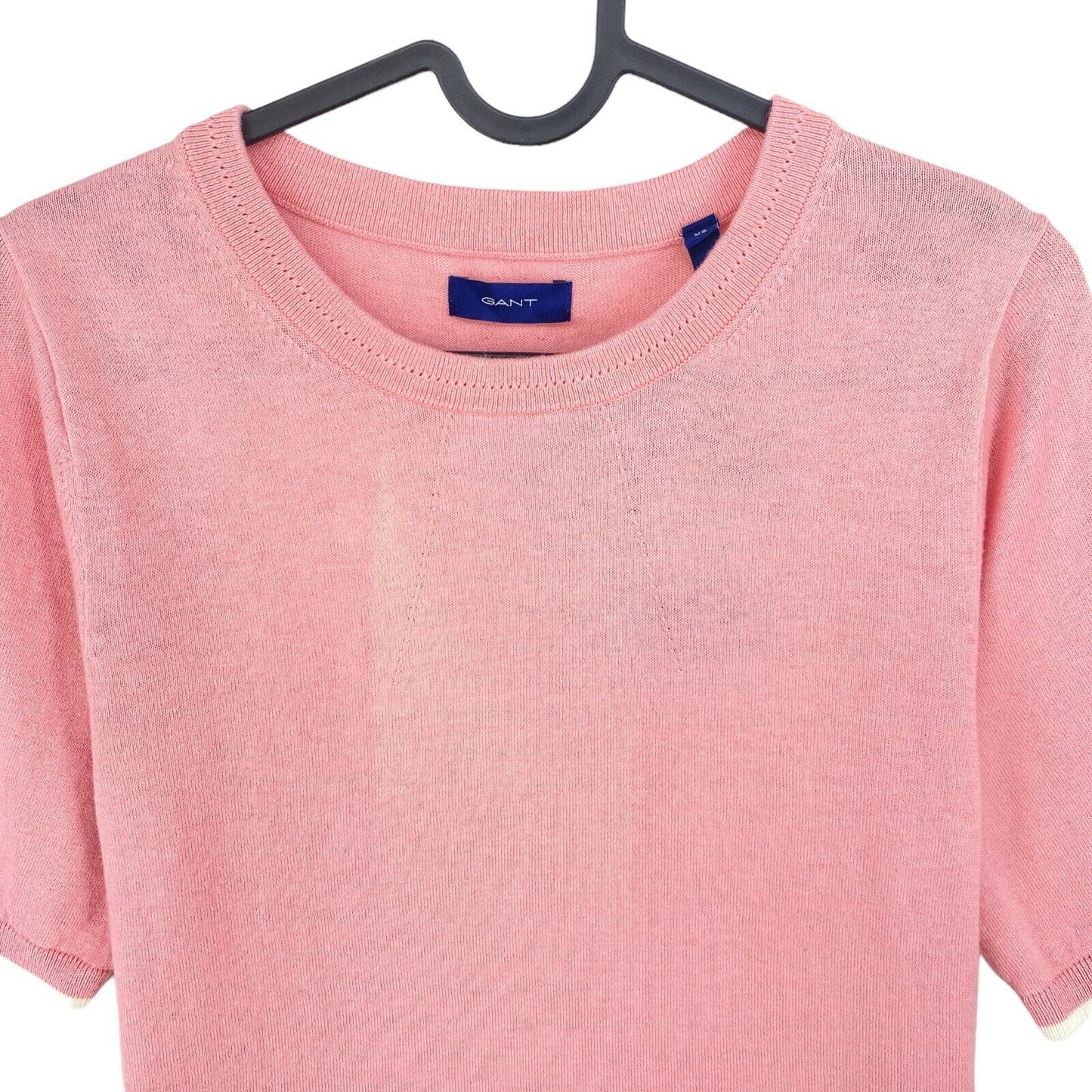 GANT Pink Cotton Cashmere Fine Knit Crew Neck Top Size XS