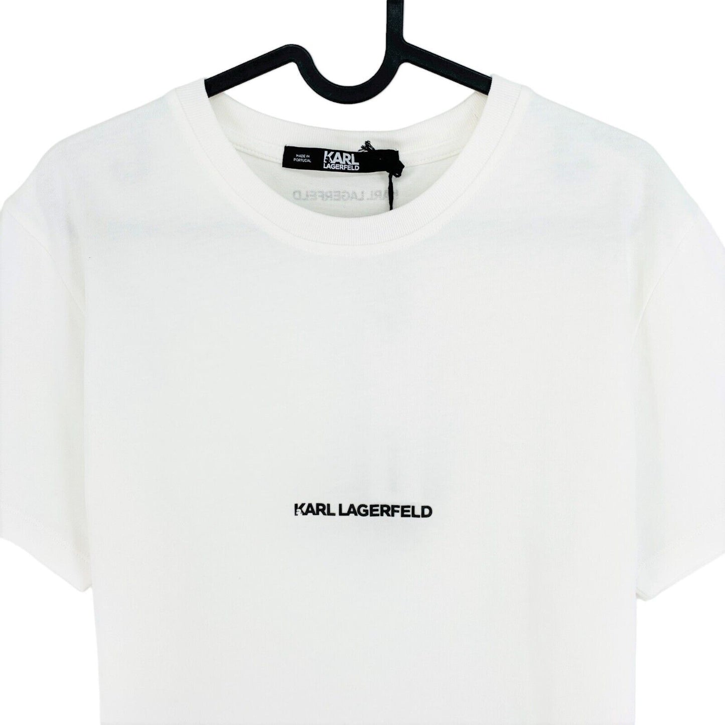 KARL LAGERFELD White Unisex Logo Crew Neck T Shirt Size S