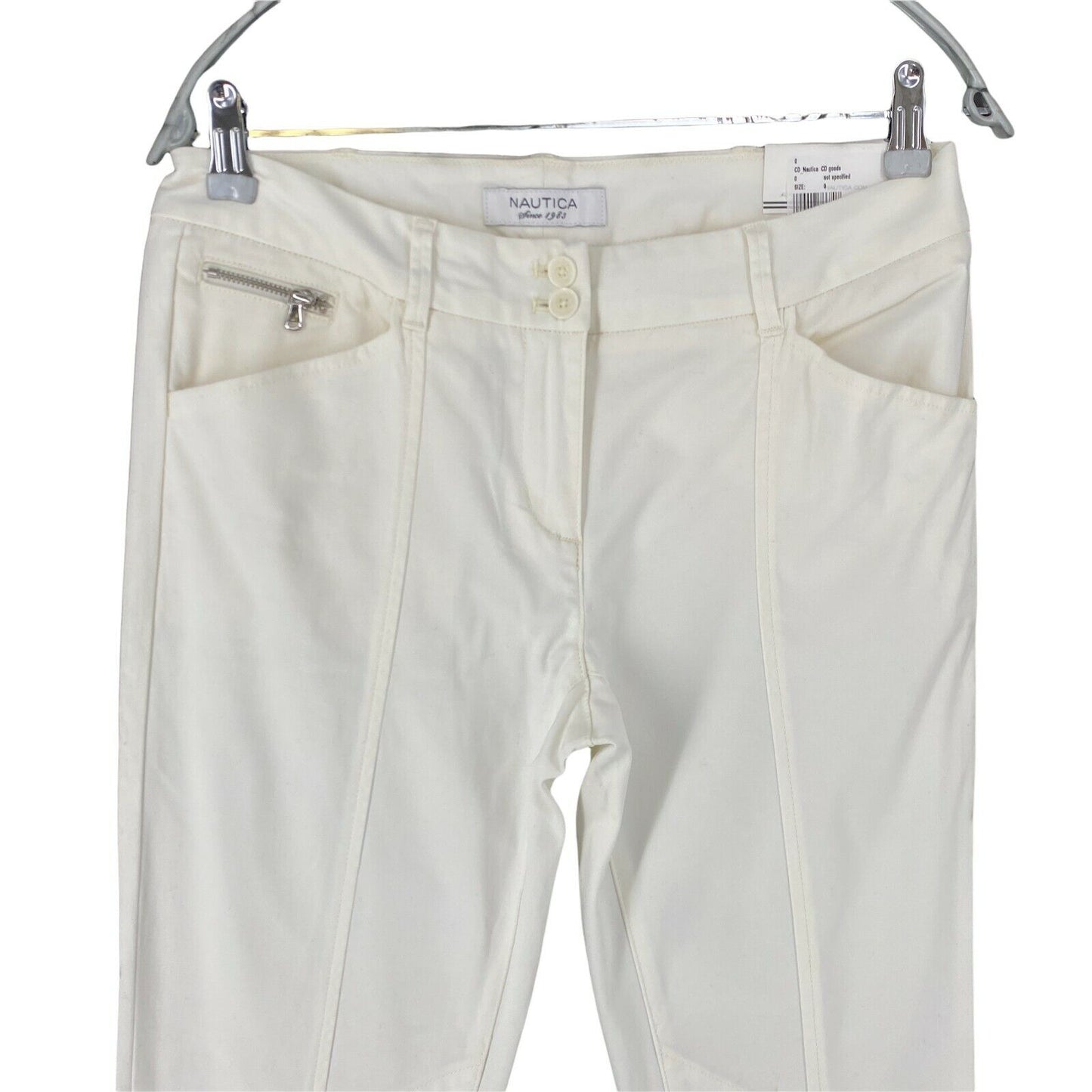 NAUTICA Women White Skinny Fit Trousers Size US 4 W30