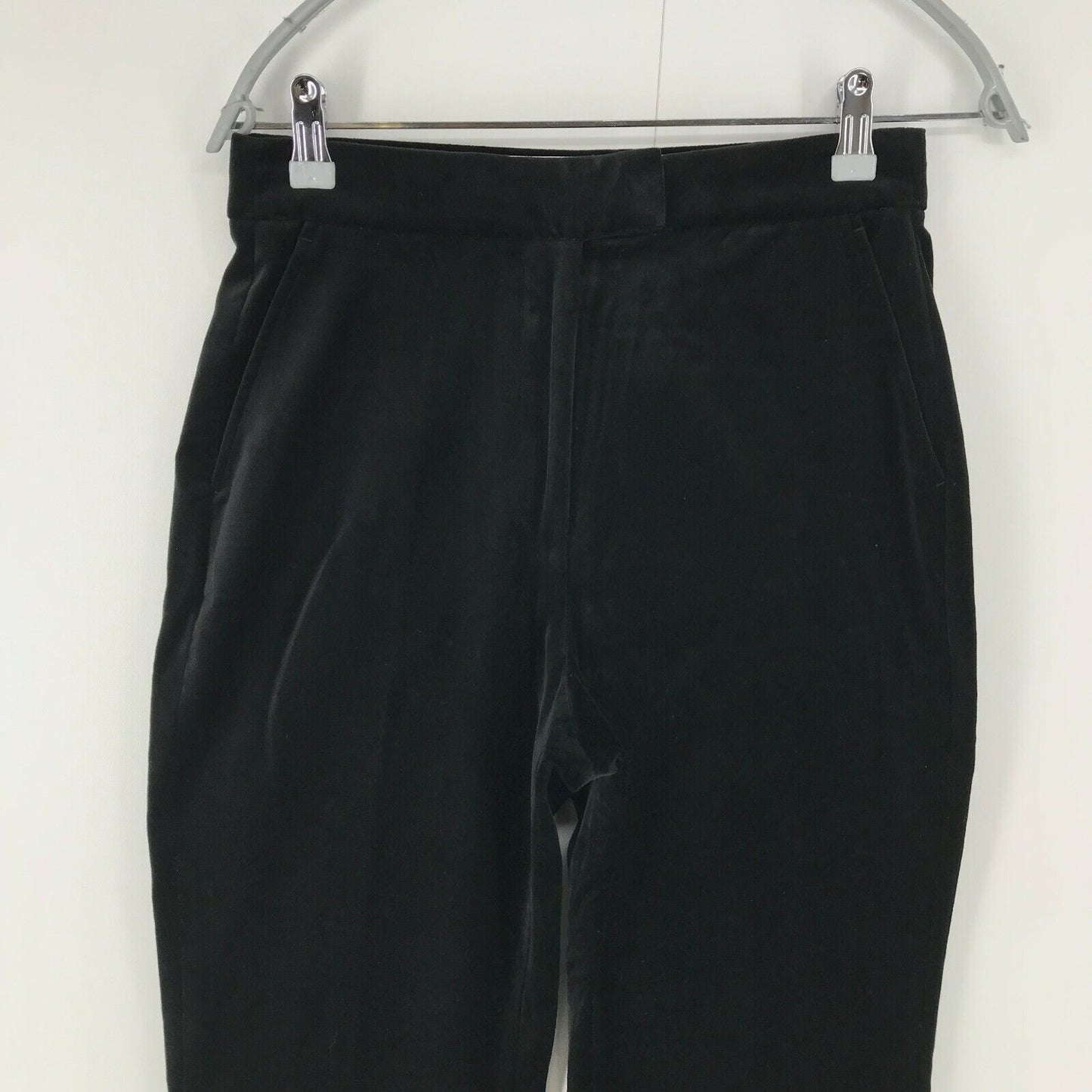 Tommy Hilfiger Women Black Bootcut Fit Velvet Trousers Size EUR 36 UK 8 US 4 W28