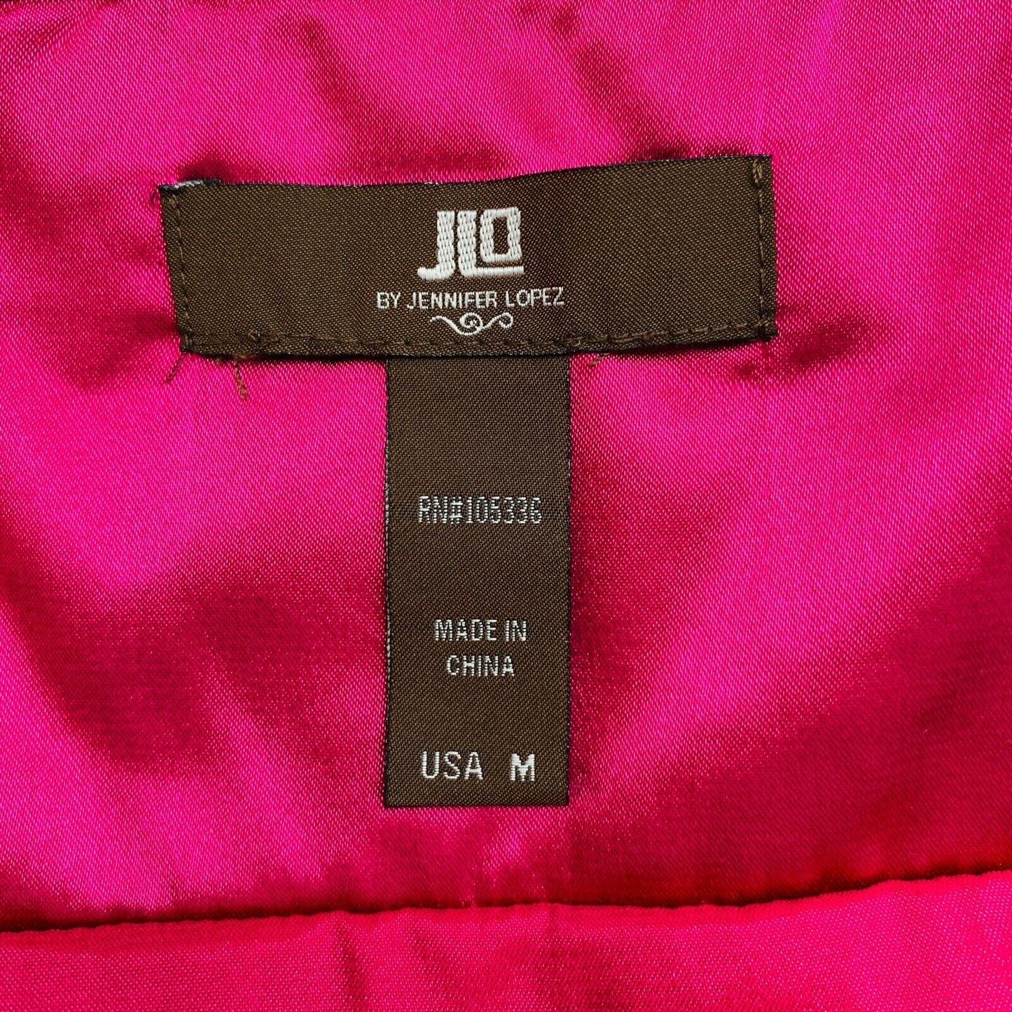 JLO By Jennifer Lopez Pink Square Neck Flared Blouse Size M