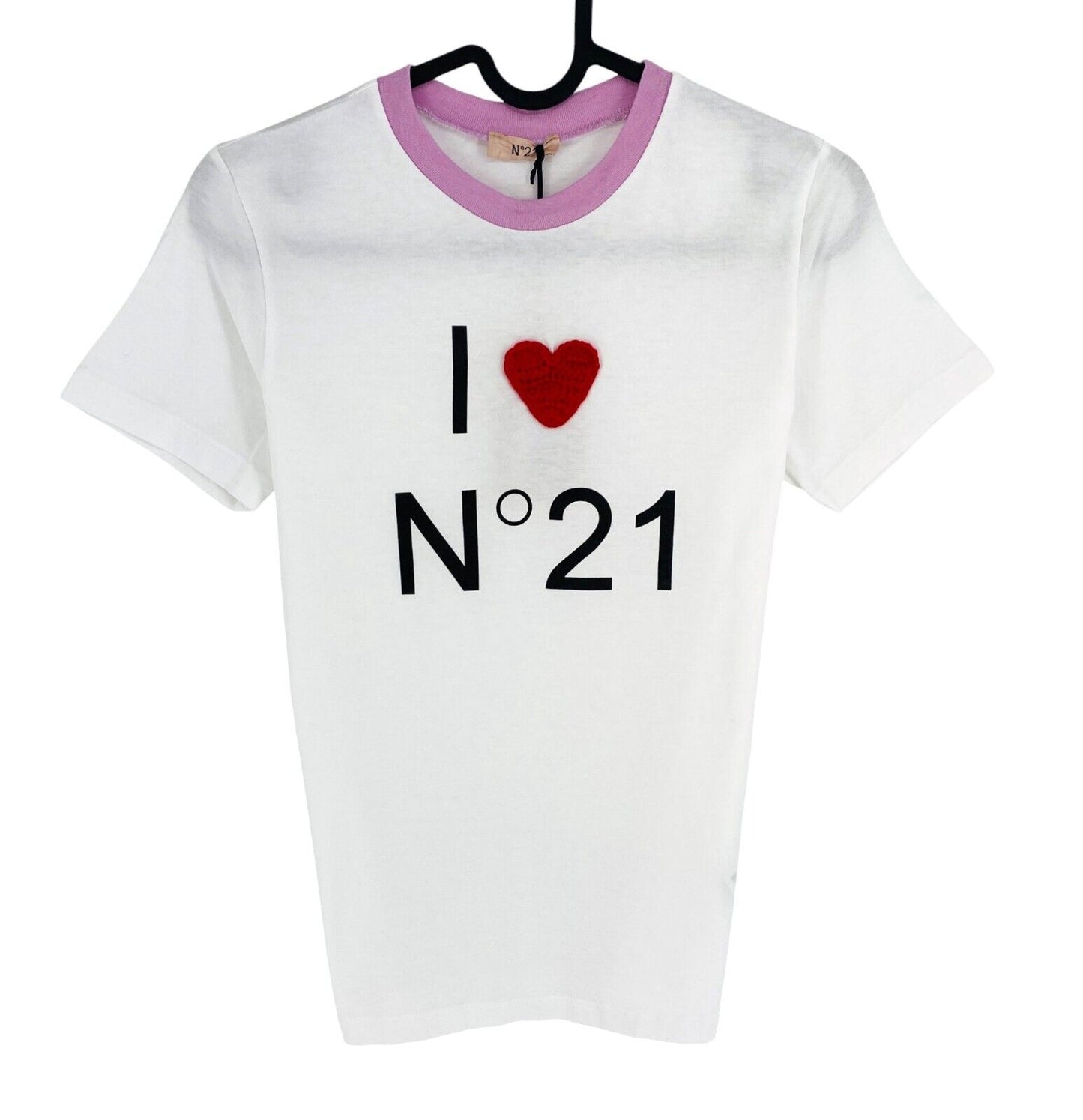 No21 Girls White Crew Neck Short Sleeves T Shirt Size 10 Years 144 cm