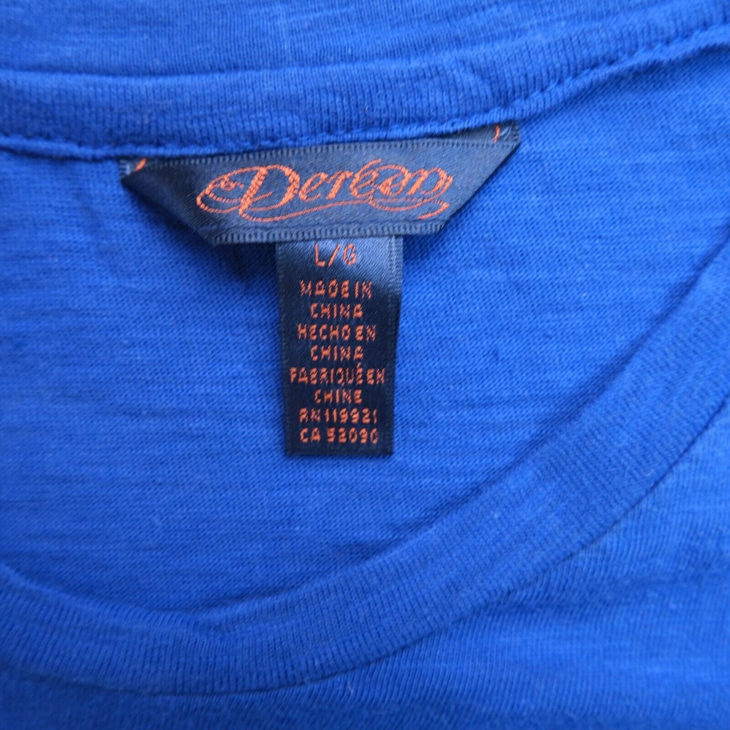 DEREON T-Shirt mit Rundhalsausschnitt, Blau, Größe L