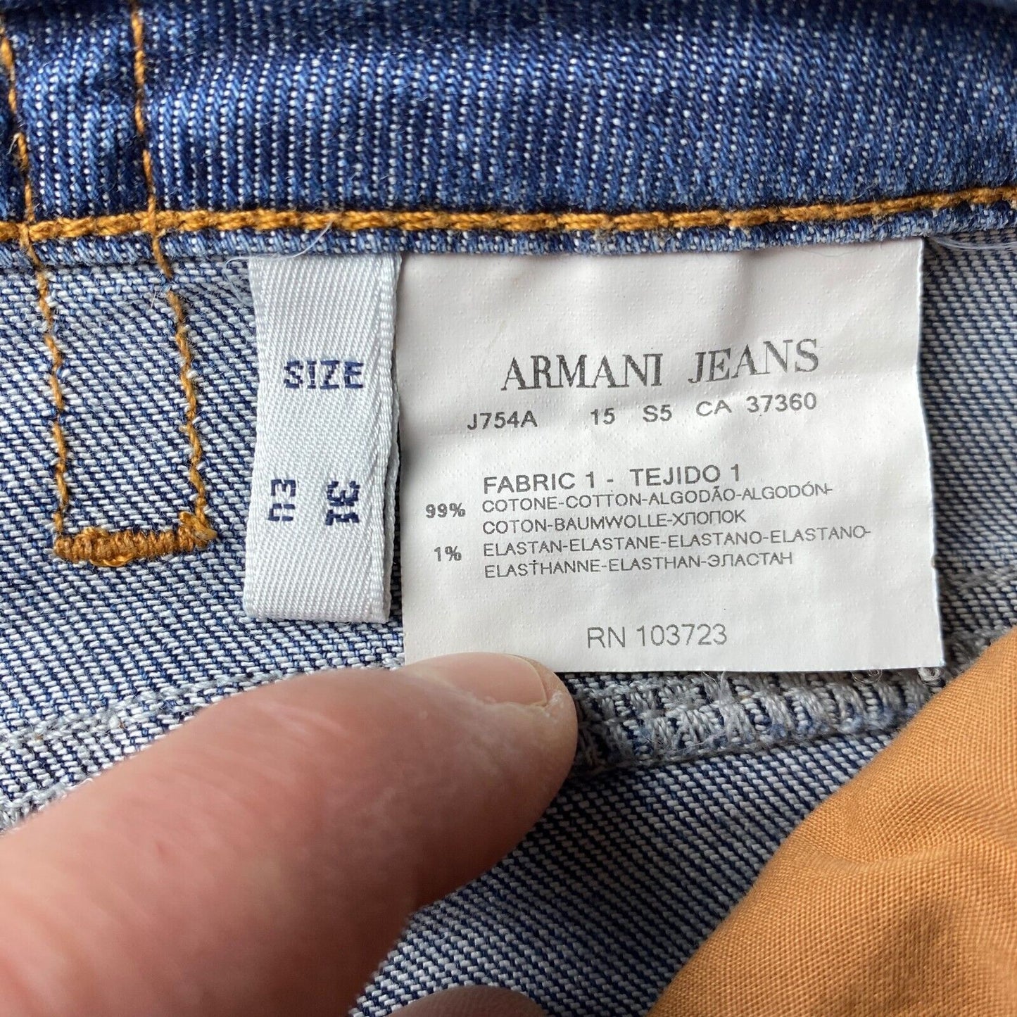 ARMANI JEANS Women Blue Stretch Regular Straight Fit Jeans W31 L30