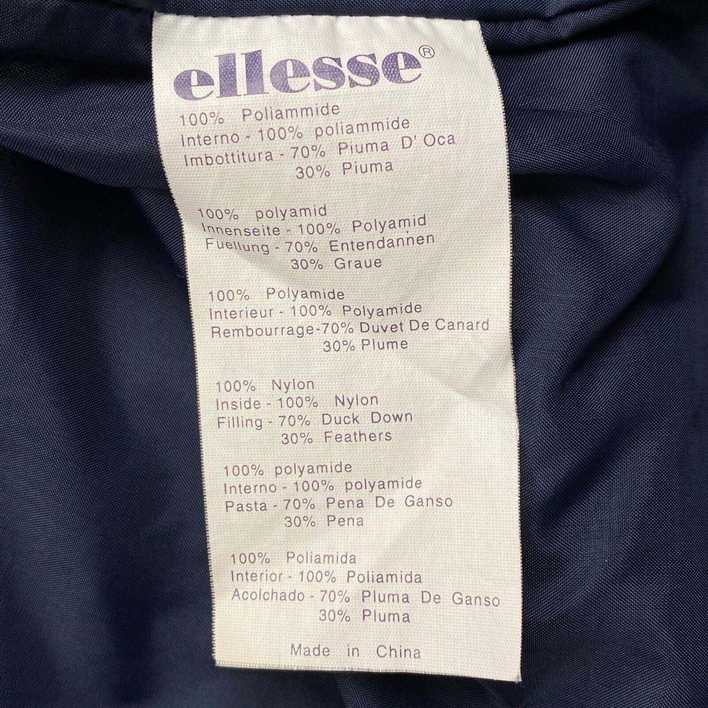 ELLESSE Manteau doudoune rouge en duvet Taille EU 44 UK/US 34