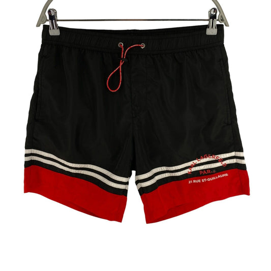 KARL LAGERFELD Beachwear Black Short Swimming Board Trunks Shorts Size L