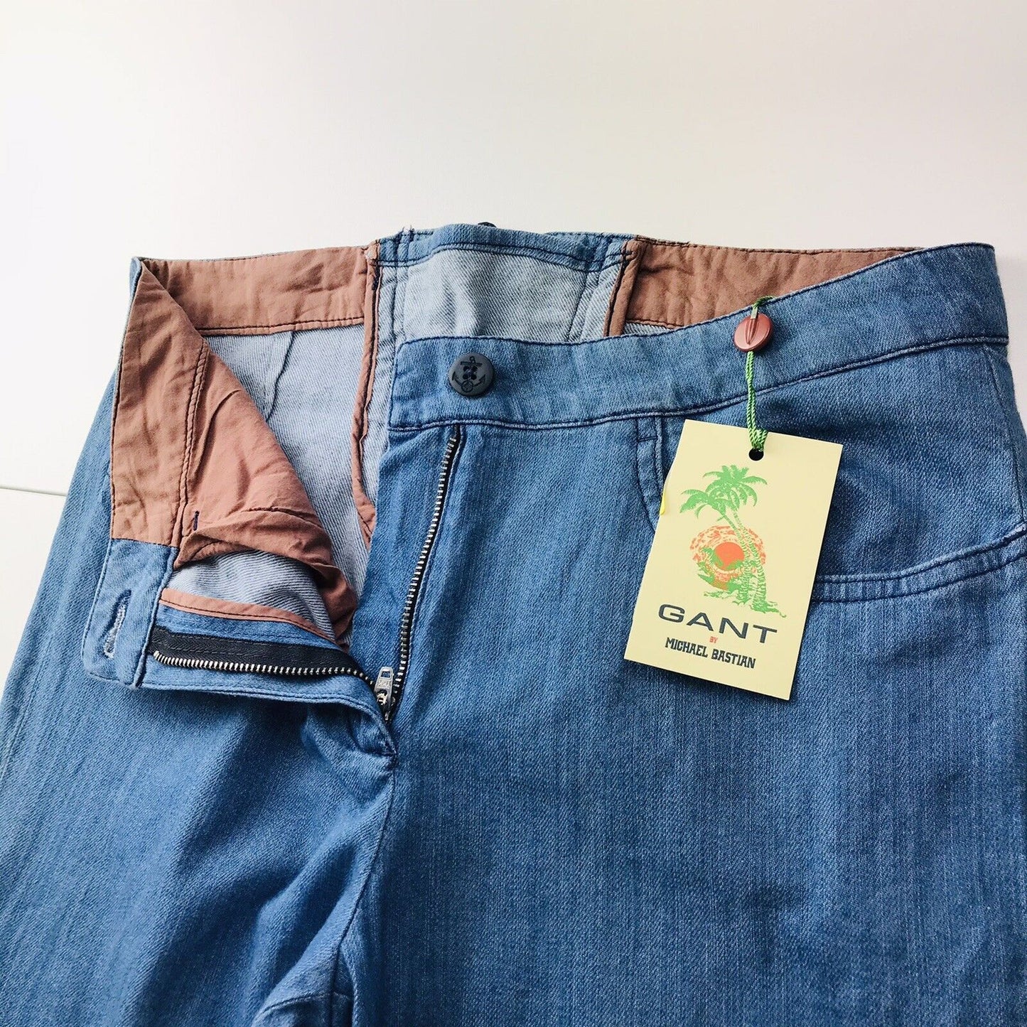 €219 GANT By MICHAEL BASTIAN Women Blue Stretch High Waist Bootcut Fit Jeans W29