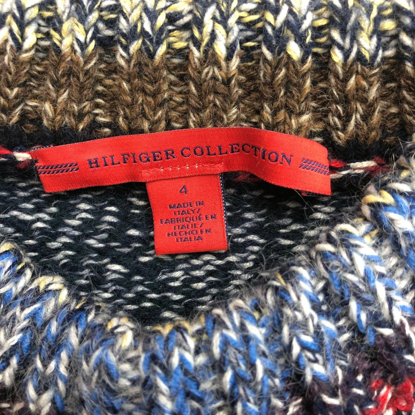 TOMMY HILFIGER COLLECTION Coloured Wool Blend Crew Neck Sweater Jumper Size S