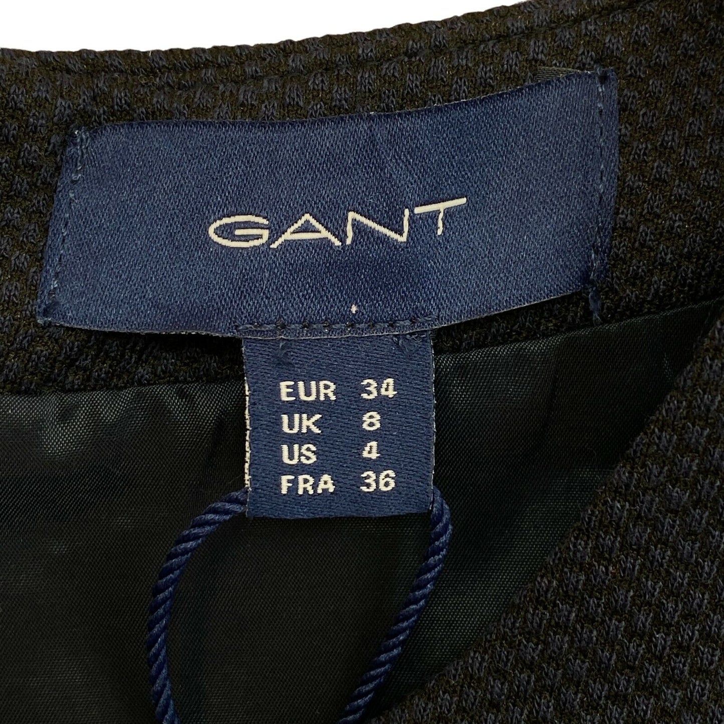 GANT Marineblaues Jersey-Piqué-Kleid, Größe EU 34 UK 8 US 4