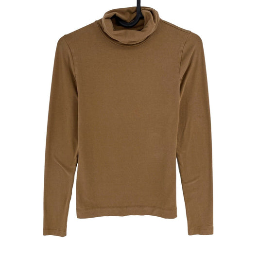 GANT Brown Roll Neck Long Sleeves T Shirt Size XS