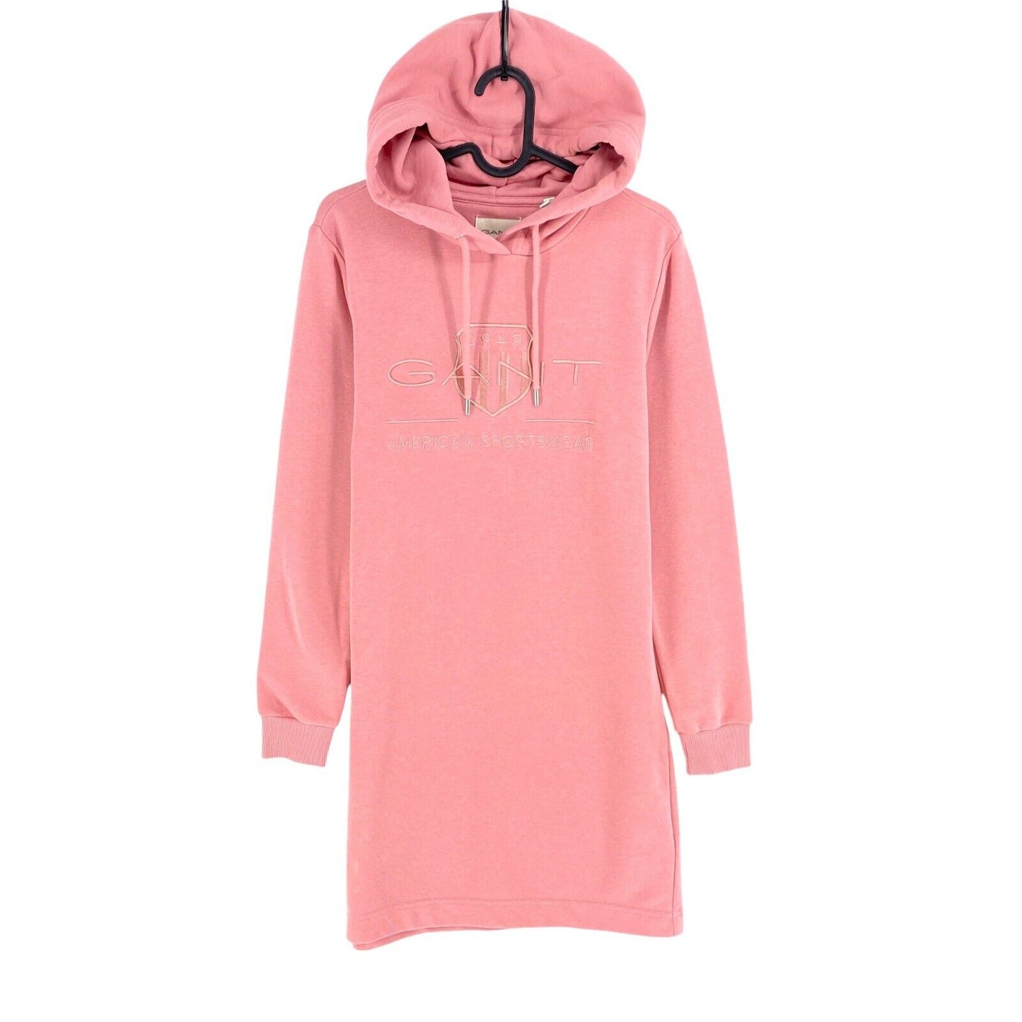 GANT Women Pink Tonal Archive Shield Hoodie Dress Size S