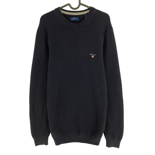 GANT Bleu Marine Triangle Texture Crew Neck Sweater Jumper Taille M