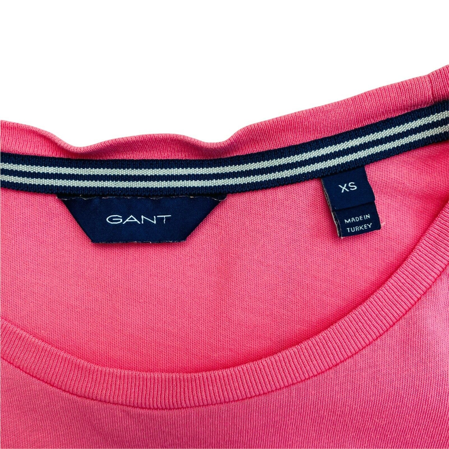 GANT T-shirt à manches courtes et col rond rose avec grand logo taille XS