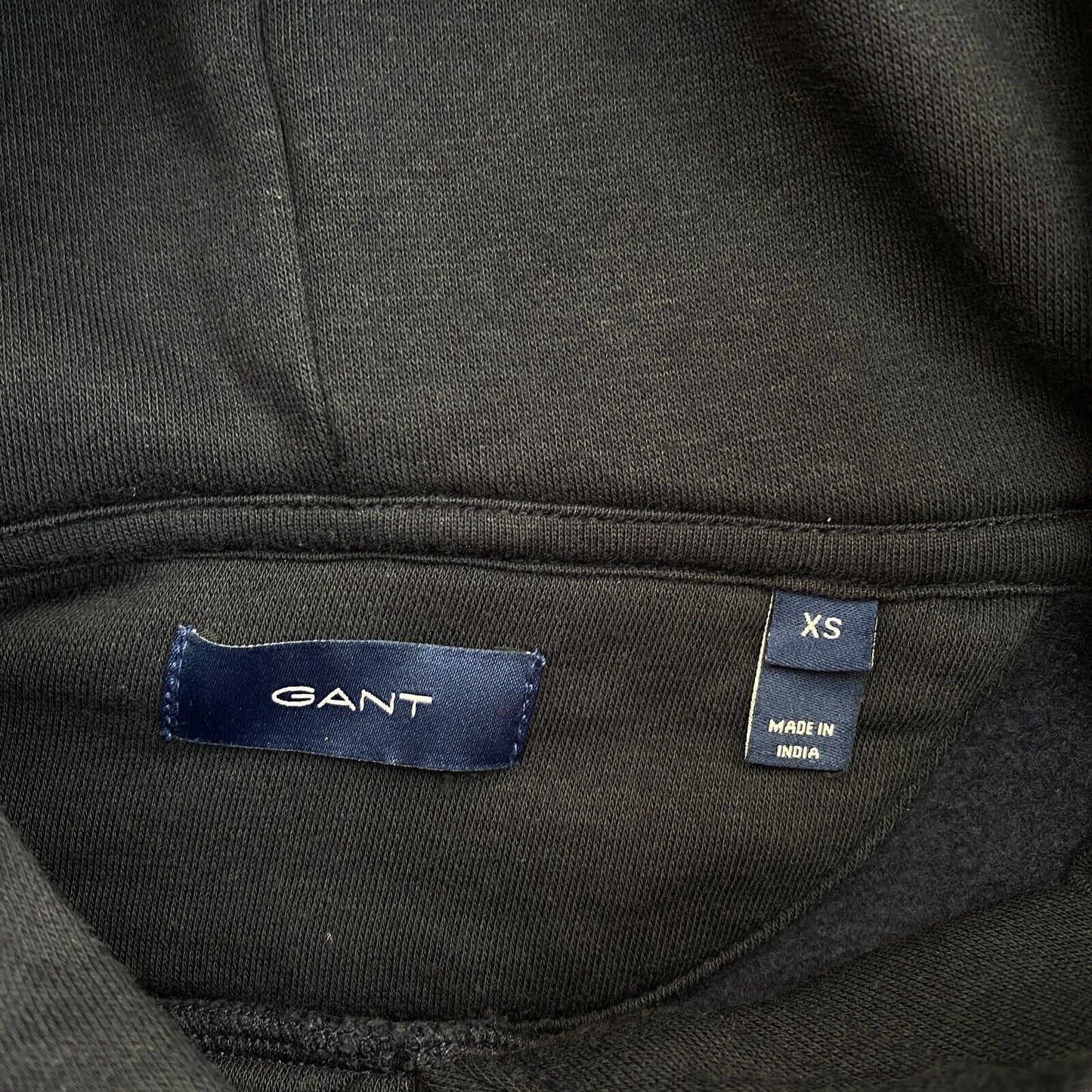 GANT Navy Blue Tonal Archive Shield Hoodie Sweater Jumper Size XS