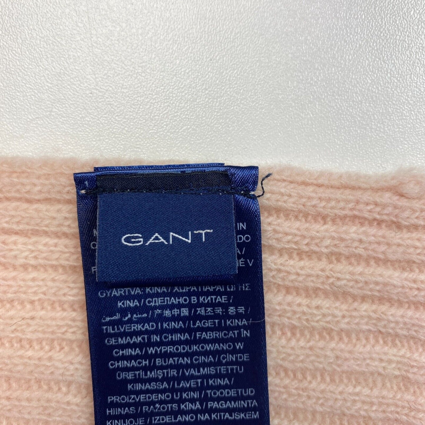 GANT Silver Pink Unisex Wool Knit Scarf One Size