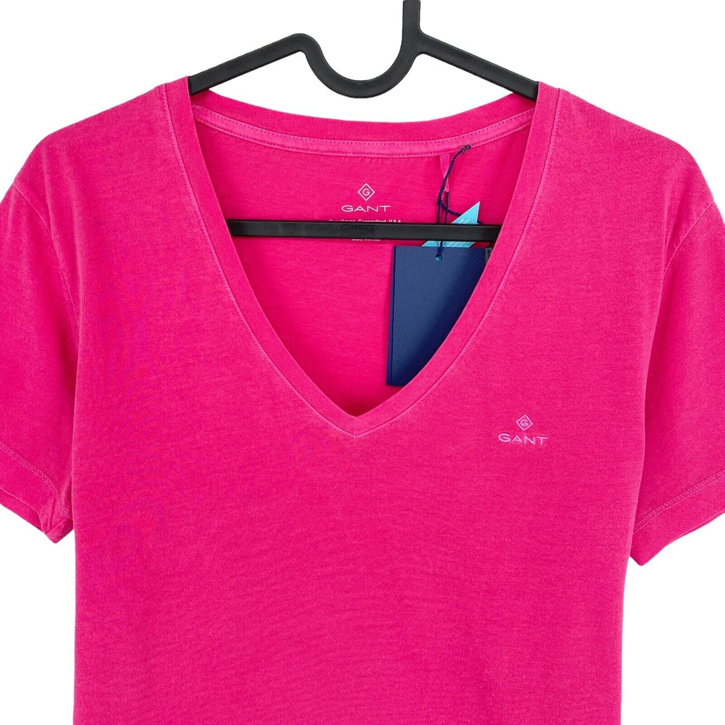 GANT T-Shirt mit V-Ausschnitt, sonnenverblasst, Rosa, Größe S