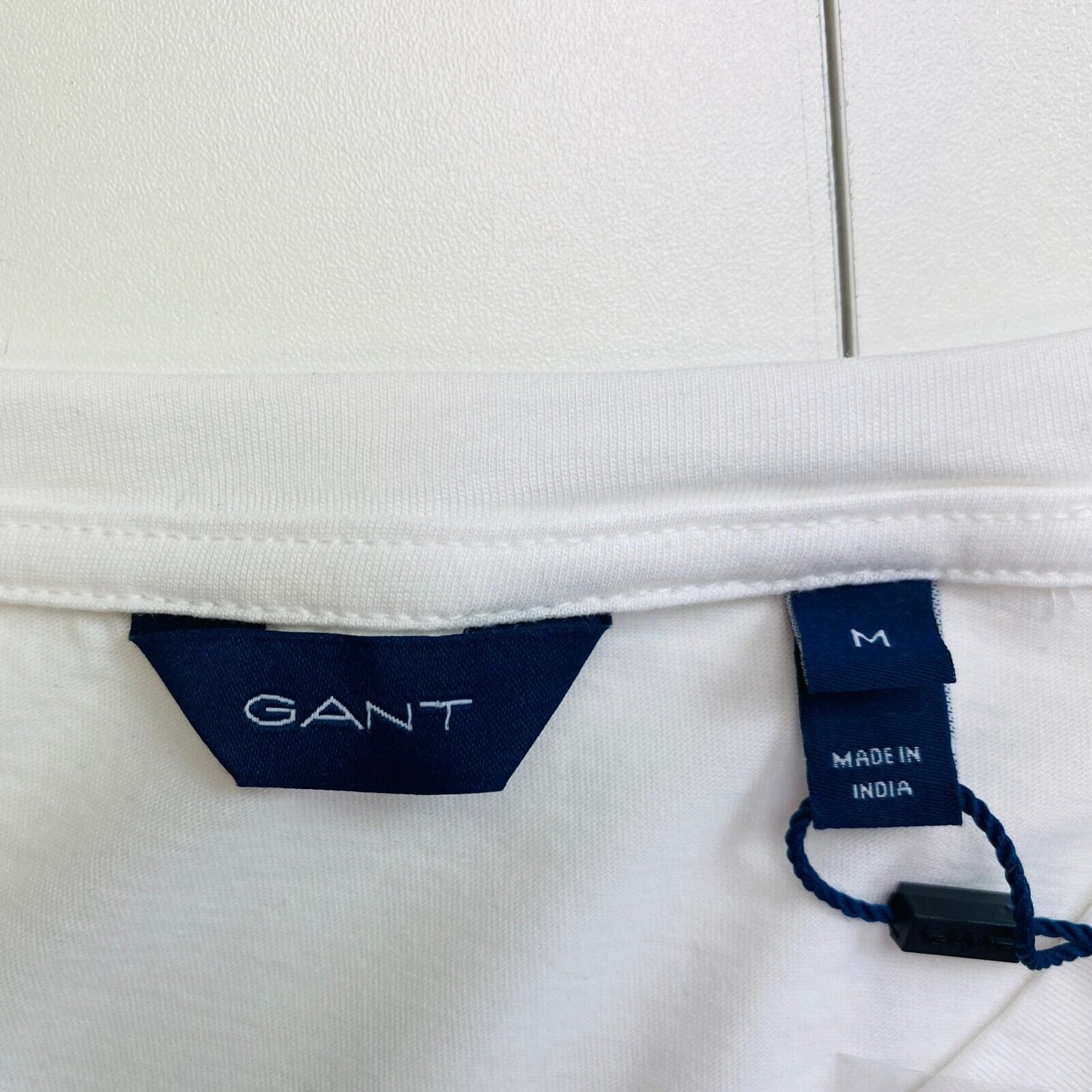 GANT Original T-Shirt mit Rundhalsausschnitt und langen Ärmeln, Größe M, Weiß