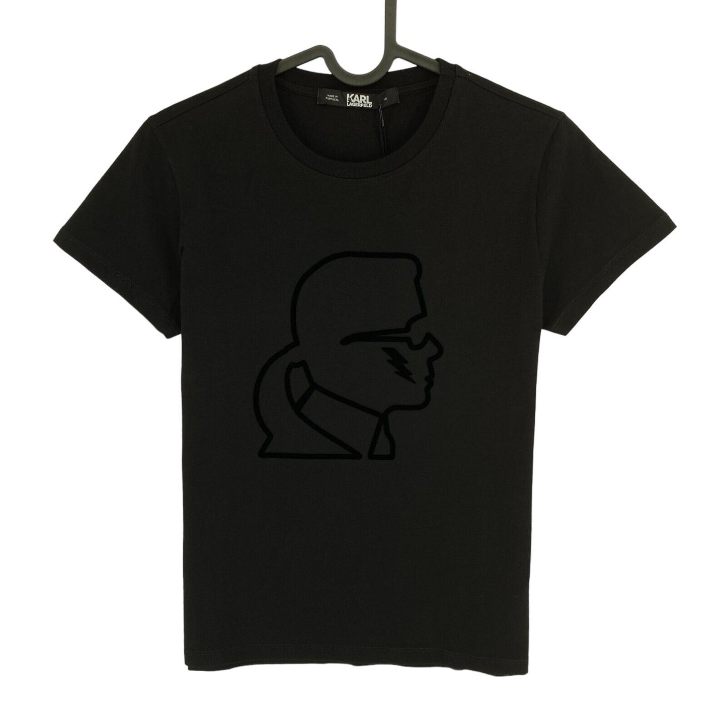 Karl Lagerfeld T-Shirt mit Rundhalsausschnitt, Schwarz, Cameo, Größe XS