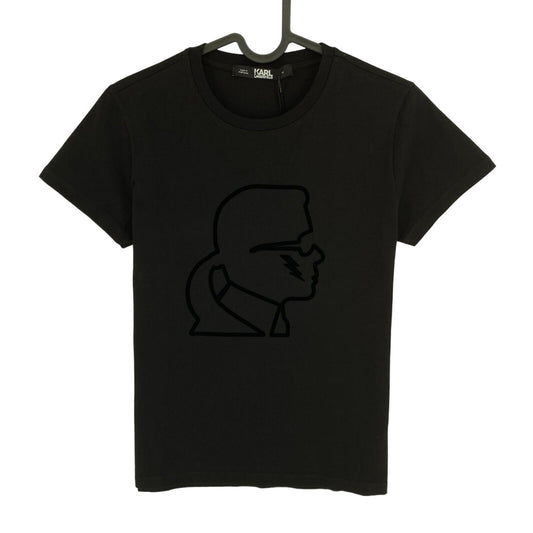 Karl Lagerfeld Black Cameo Crew Neck Tee T Shirt Size XS