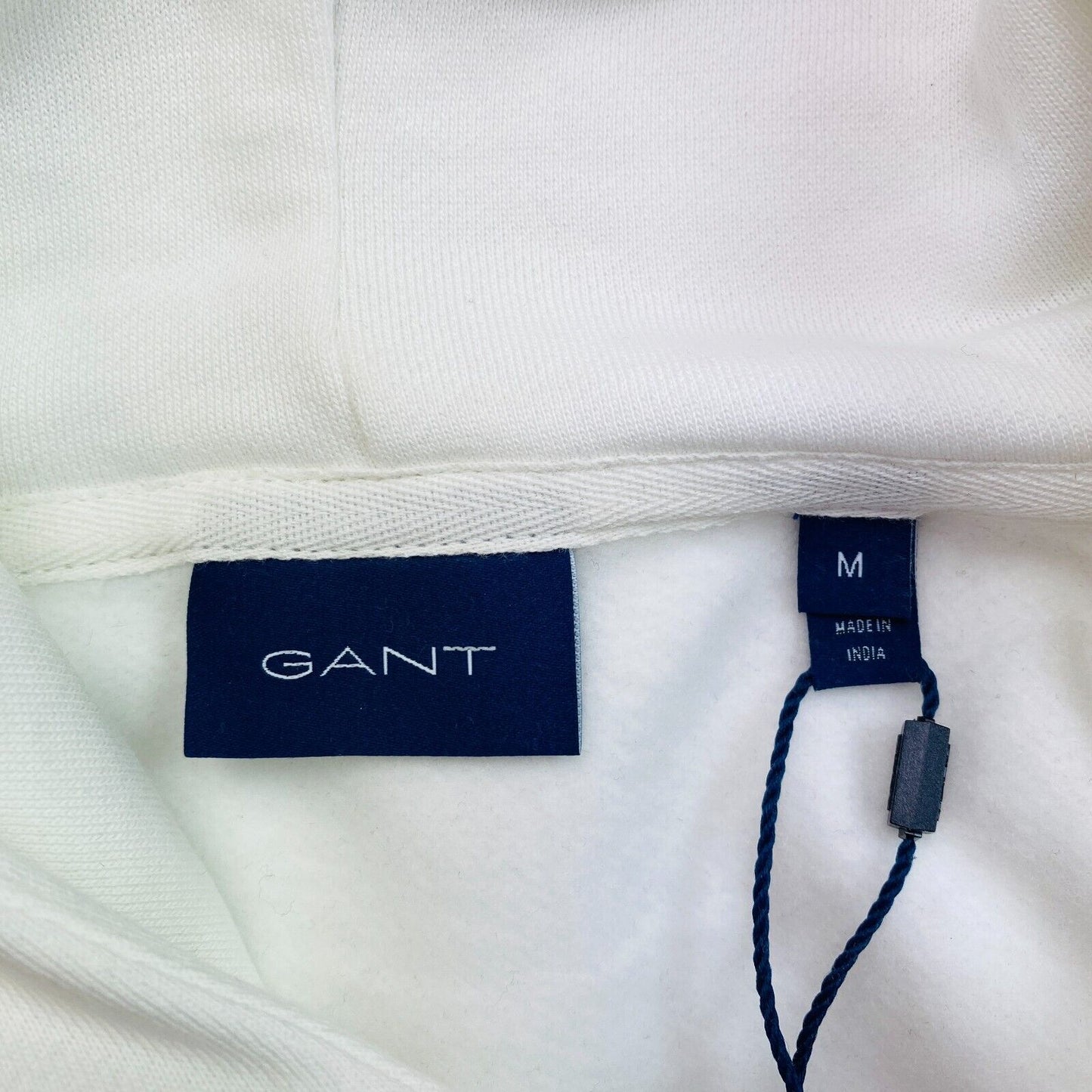 GANT White Tonal Archive Shield Hoodie Sweater Pullover Size M