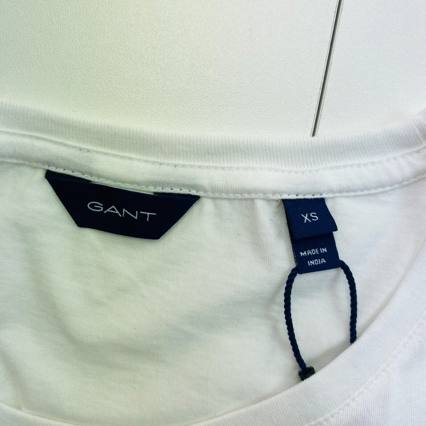 GANT T-shirt à col rond avec logo blanc Taille XS