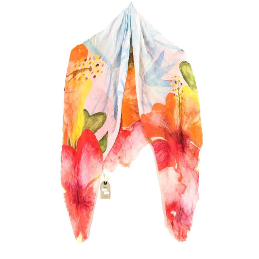 CAMEL ACTIVE Coloured Floral Print Cotton Blend Scarf Shawl