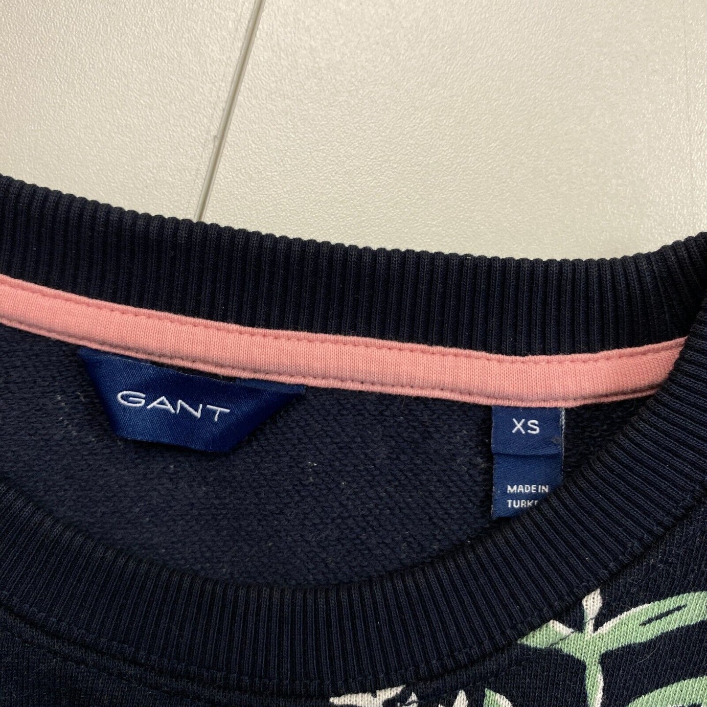 GANT Pullover mit Rundhalsausschnitt und Blumenmuster, Marineblau, Größe XS