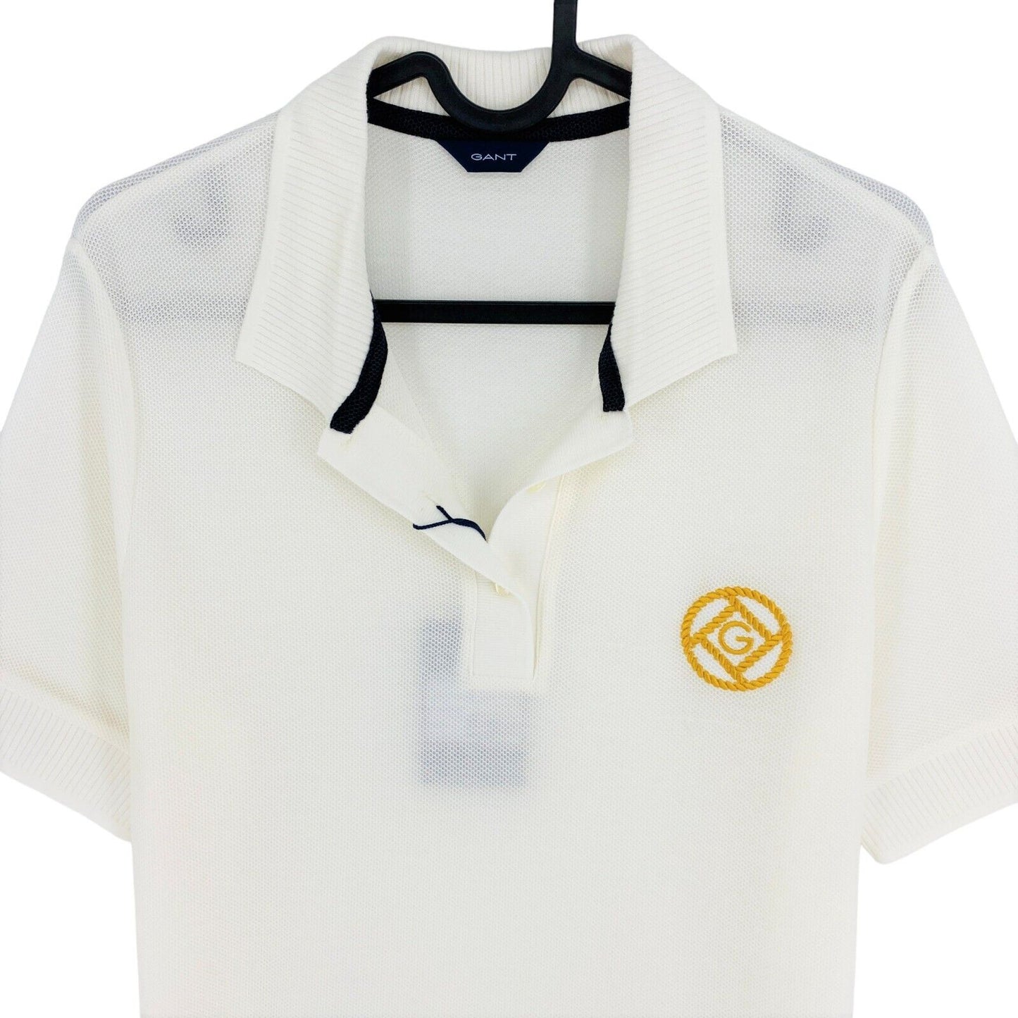 GANT White Rope Icon Pique Short Sleeves Polo Shirt Size M