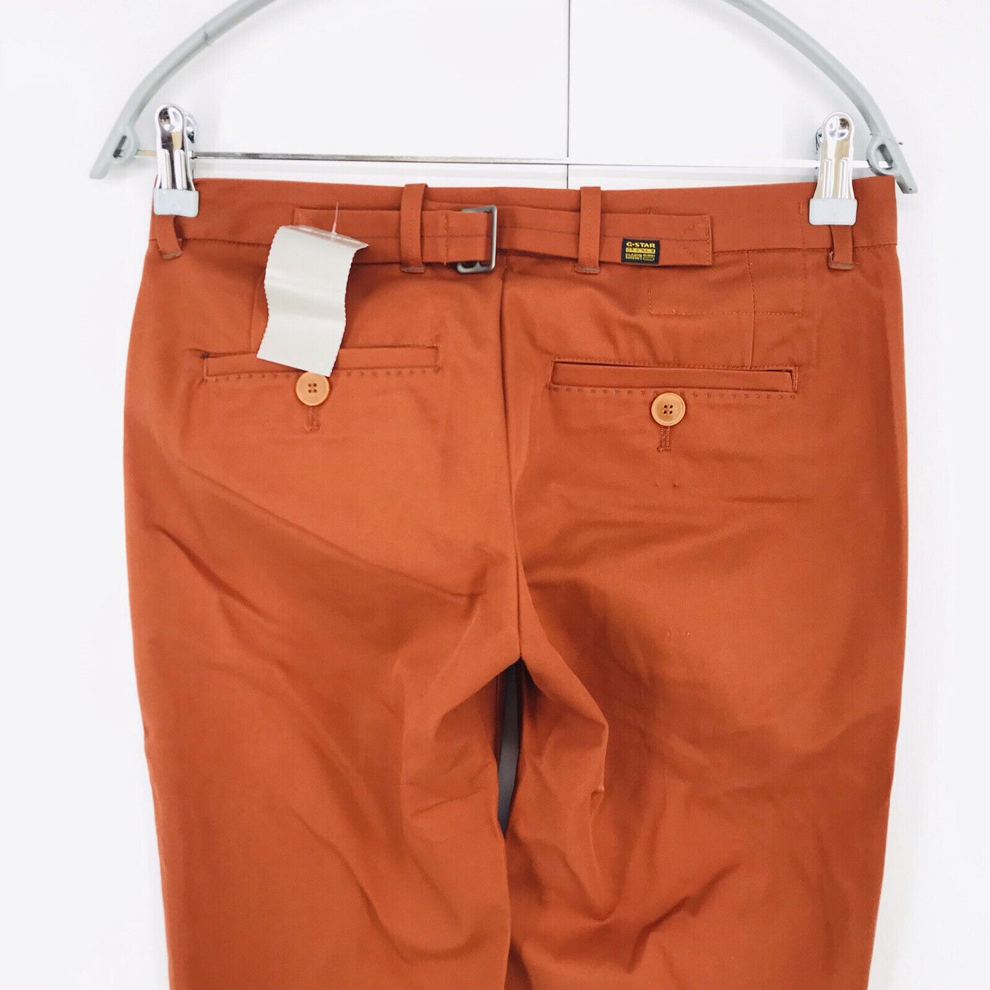 G-STAR RAW PORTER COJ Women Orange Slim Tapered Fit Chino Trousers Size W26 L32