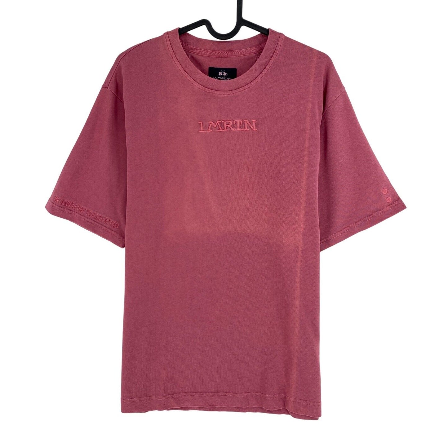 LA MARTINA Dark Pink Cotton Jersey Short Sleeves Crew Neck T Shirt Size S