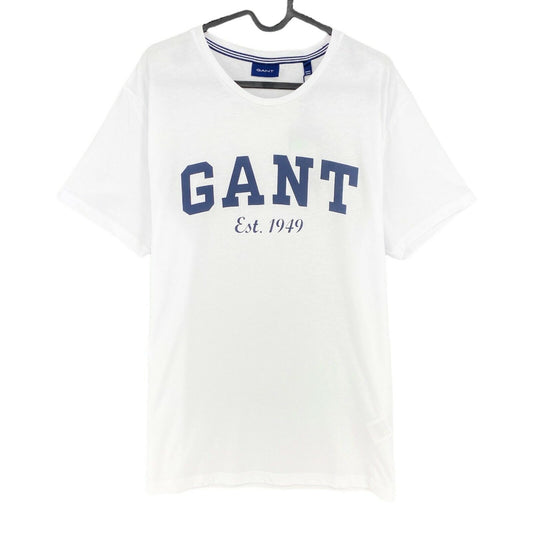 GANT T-Shirt mit Rundhalsausschnitt und Logo, Größe L, Weiß