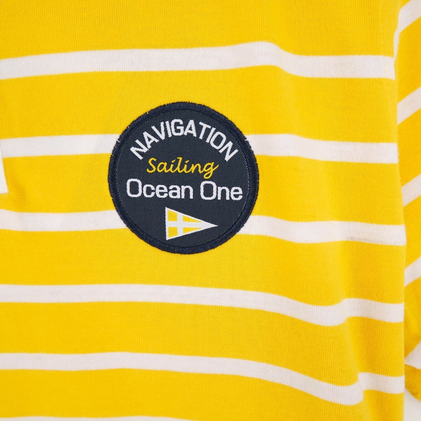 OCEAN ONE Yellow Striped Polo Neck T Shirt Size 42