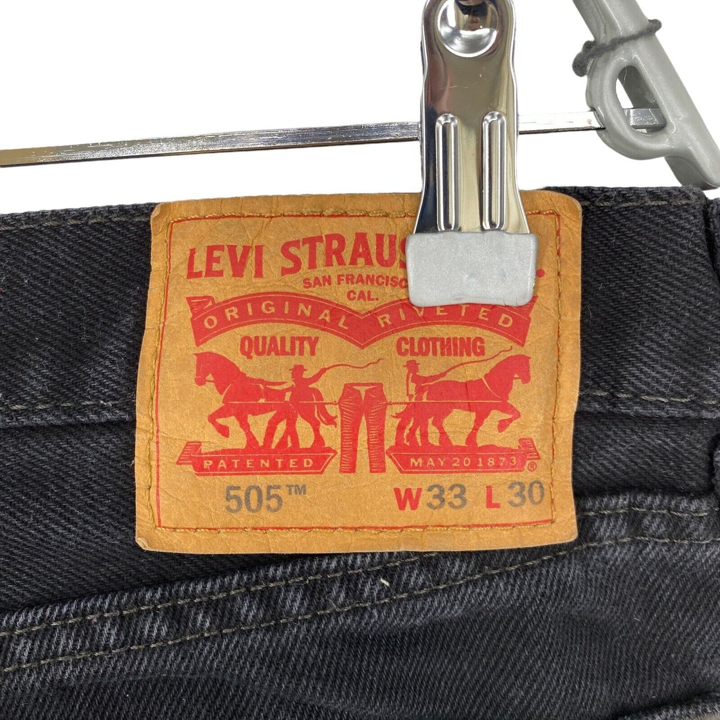 Levi's 505 Dark Grey Regular Straight Fit Jeans W33 L30