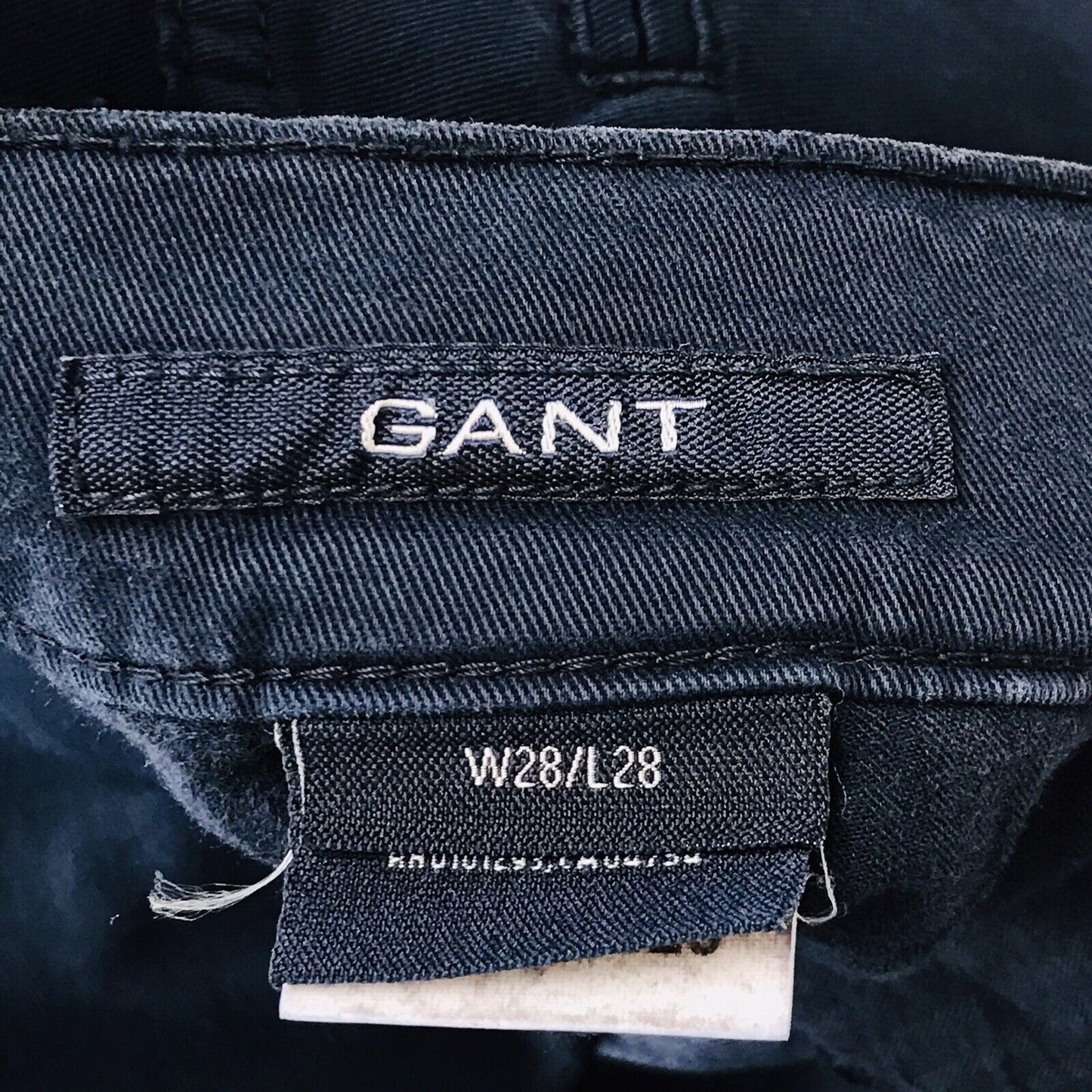 €149 GANT Women Dark Blue Stretch Loose Bootcut Fit Chino Pants Trousers W28 L28