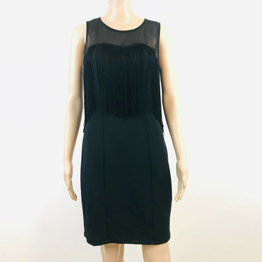 Stradivarius – Schwarzes, knielanges Partykleid, Größe L