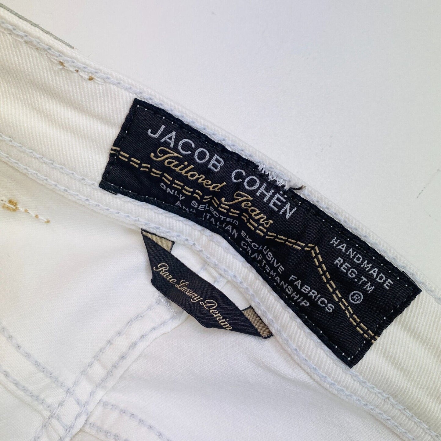 Jacob Cohen Homme 688 C Jean slim blanc Taille W30 L34 Fabriqué en Italie