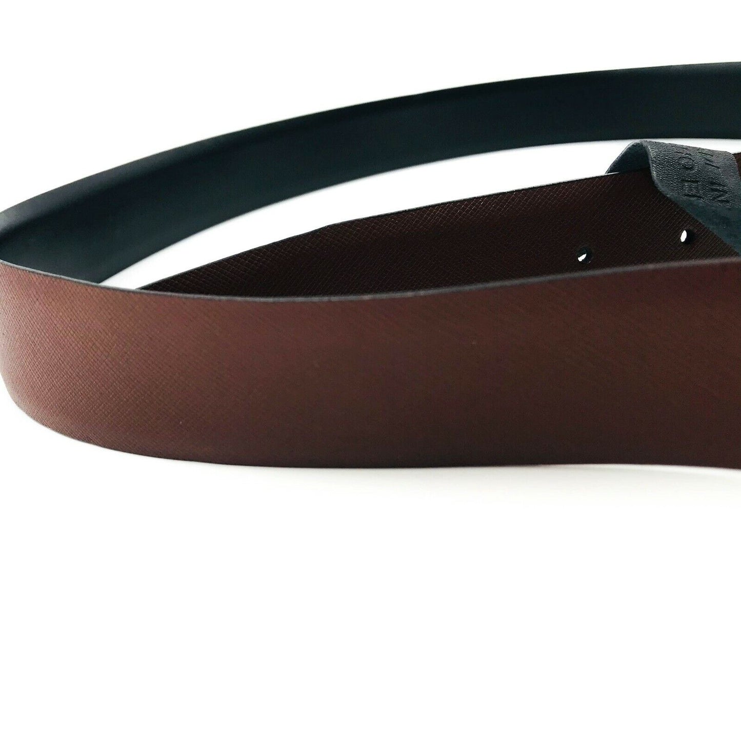 LA MARTINA Men's Brown Saffiano Leather Belt Size 90 cm 36 in.