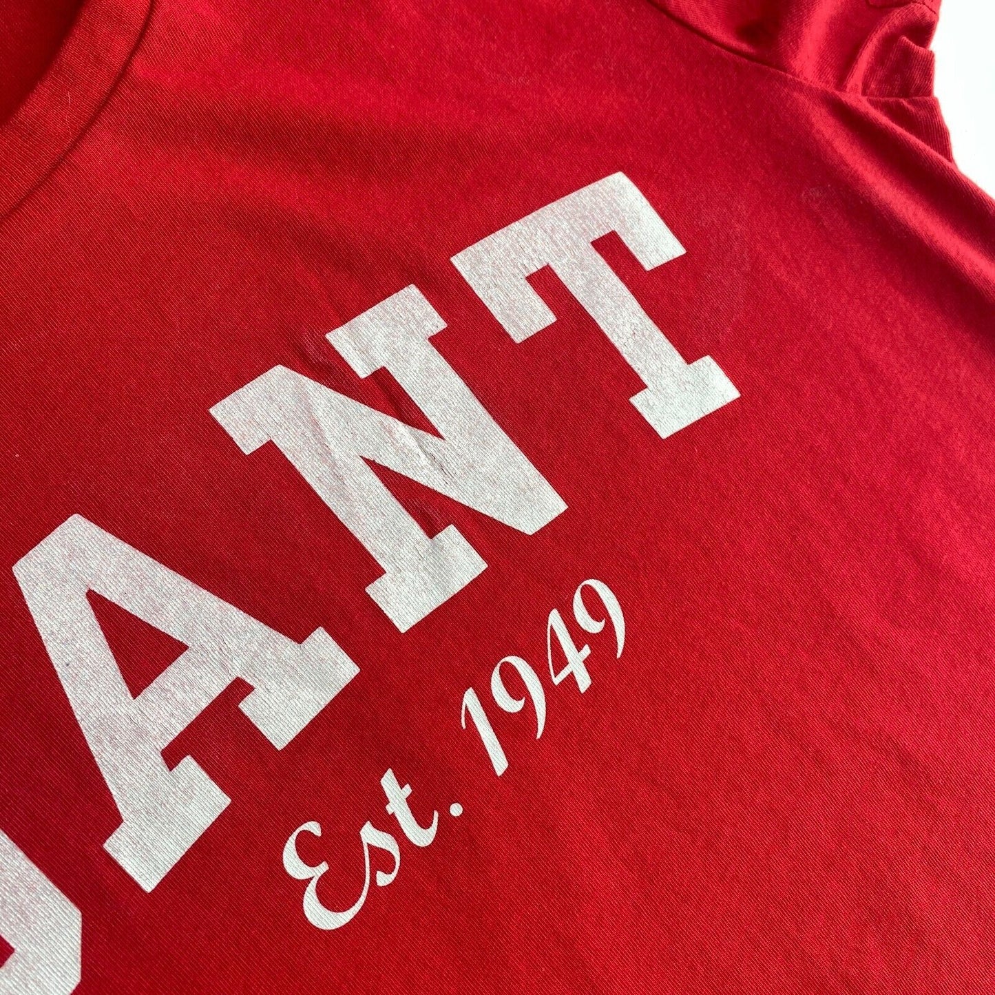 GANT Women Red Logo Crew Neck Short Sleeves T Shirt Size XS