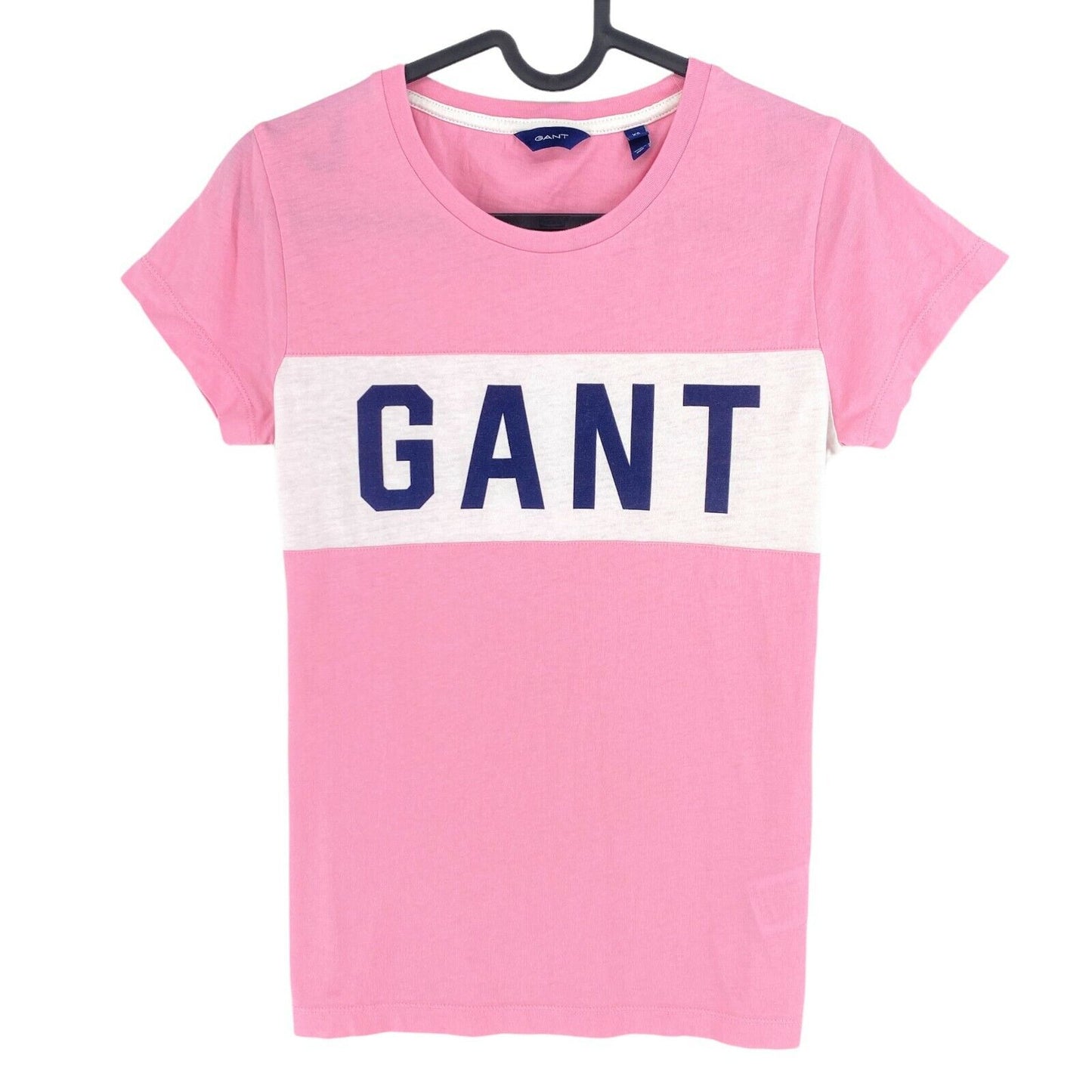 GANT Pink Big Logo Crew Neck T Shirt Size XS