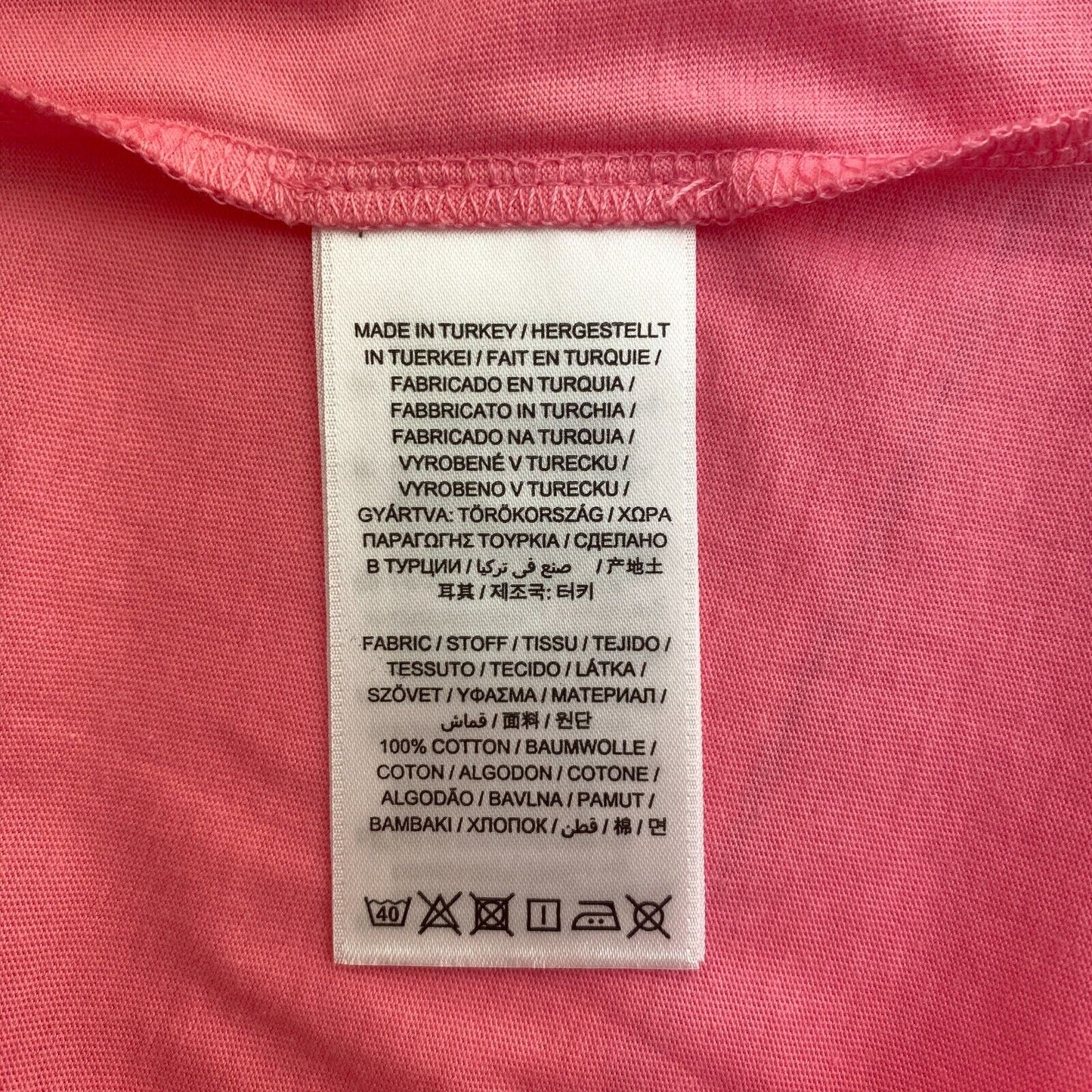 GANT Women Pink Logo Crew Neck T Shirt Size S