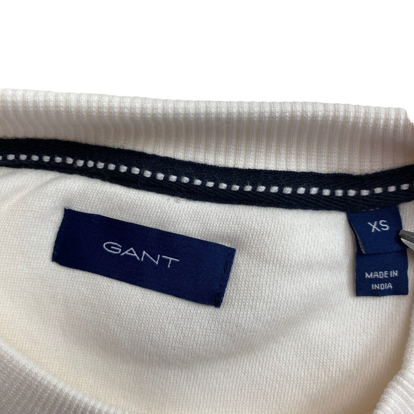 GANT White Logo Crew Neck Sweater Jumper Size XS