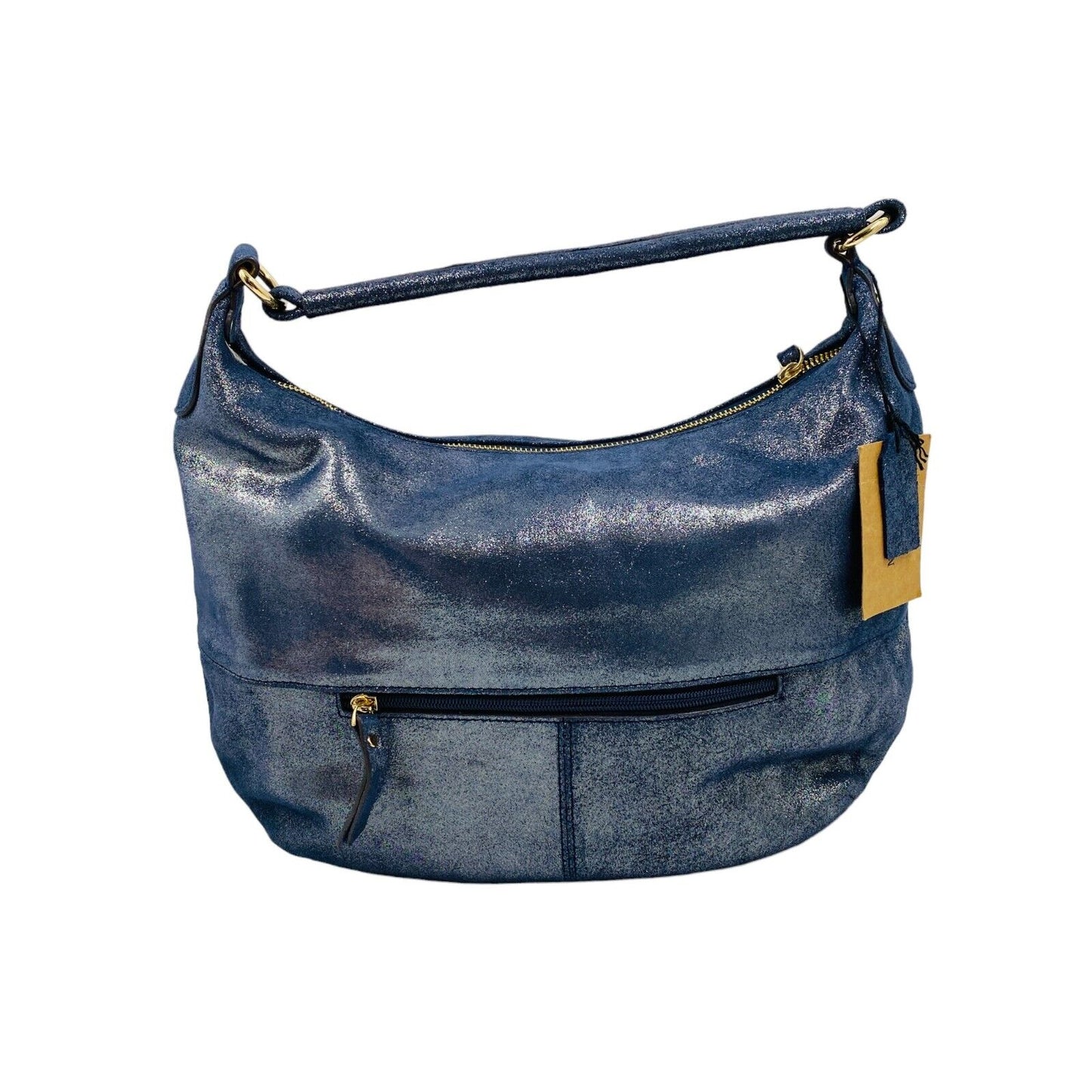 MAZARIN Sac à main en cuir suédé pailleté bleu marine Sac à main Sac à bandoulière