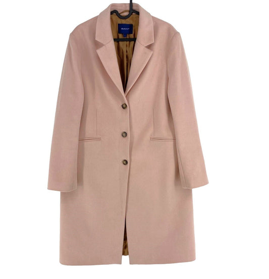 GANT Pink Wool Blend Tailored Jacket Over Coat Size L