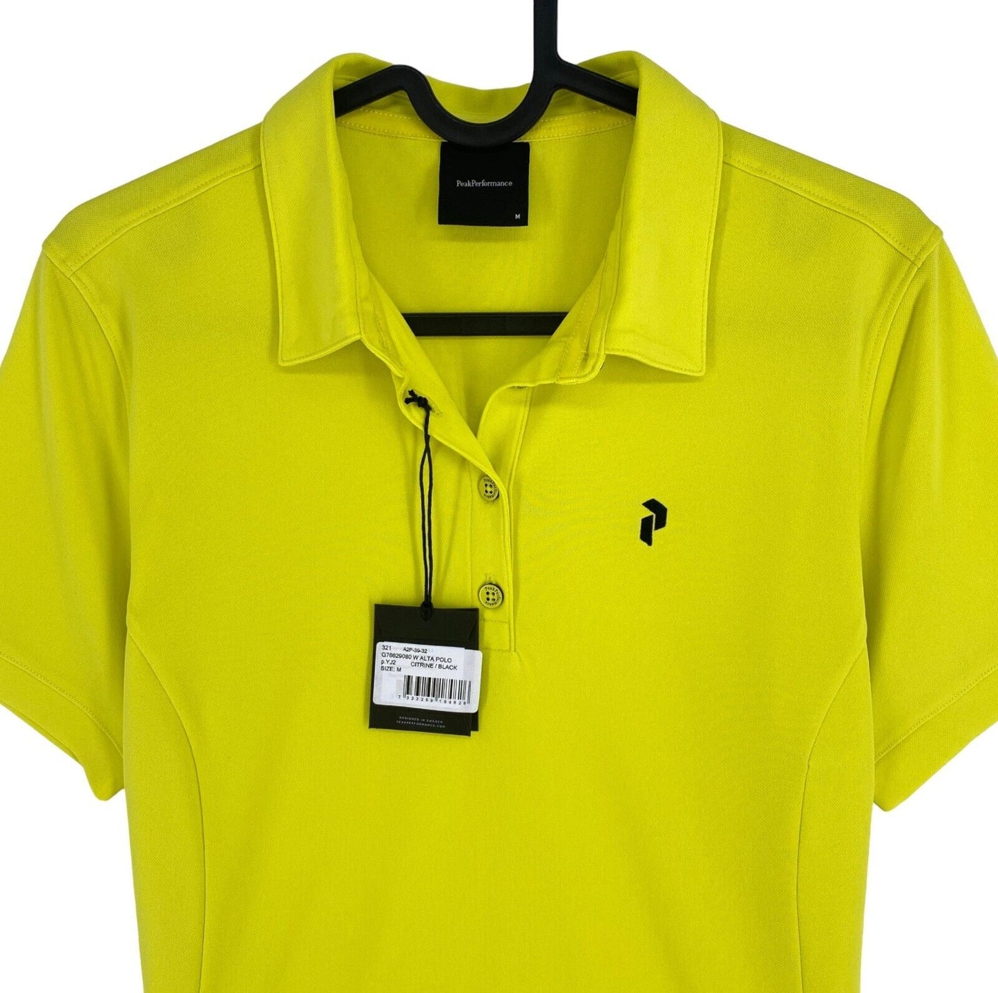 Peak Performance Women Yellow Alta SS Polo Shirt Size M