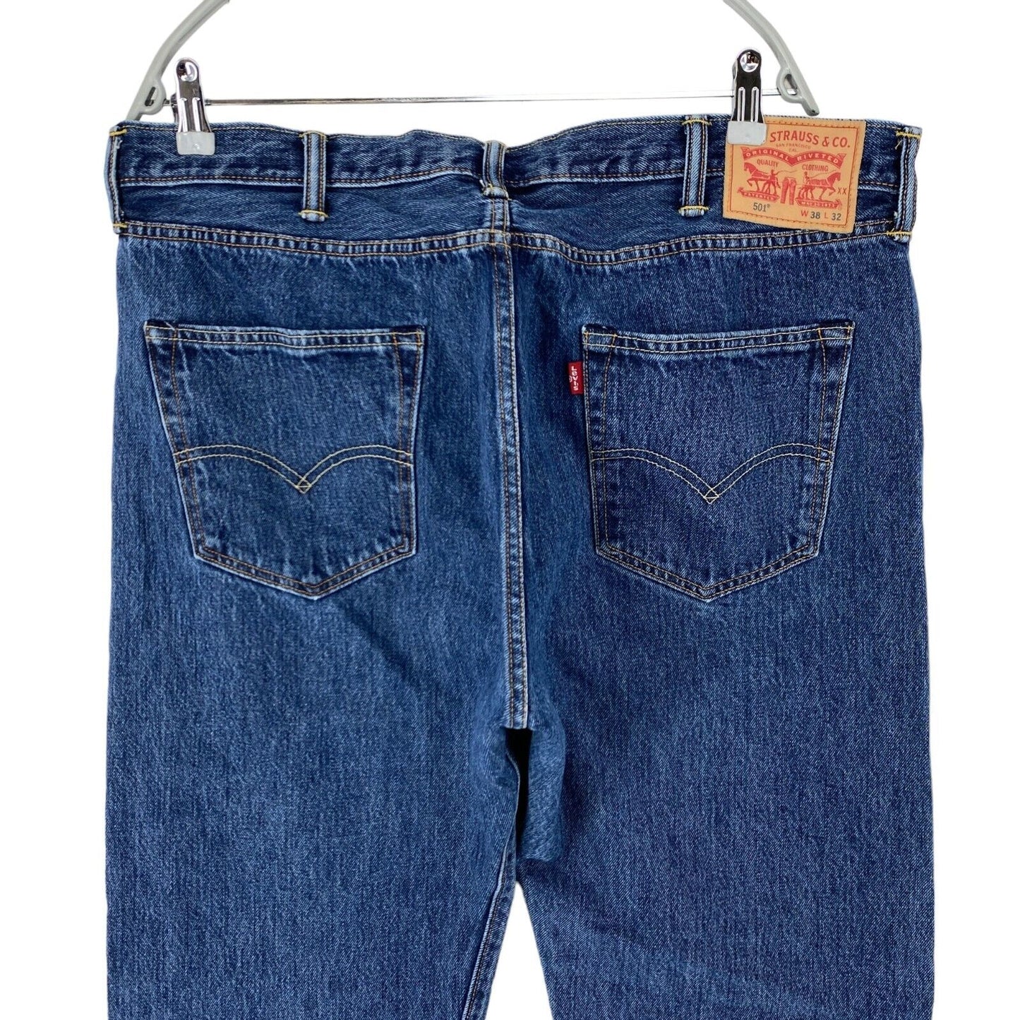 Levi's 501 Blau Original Regular Straight Fit Jeans W38 L32