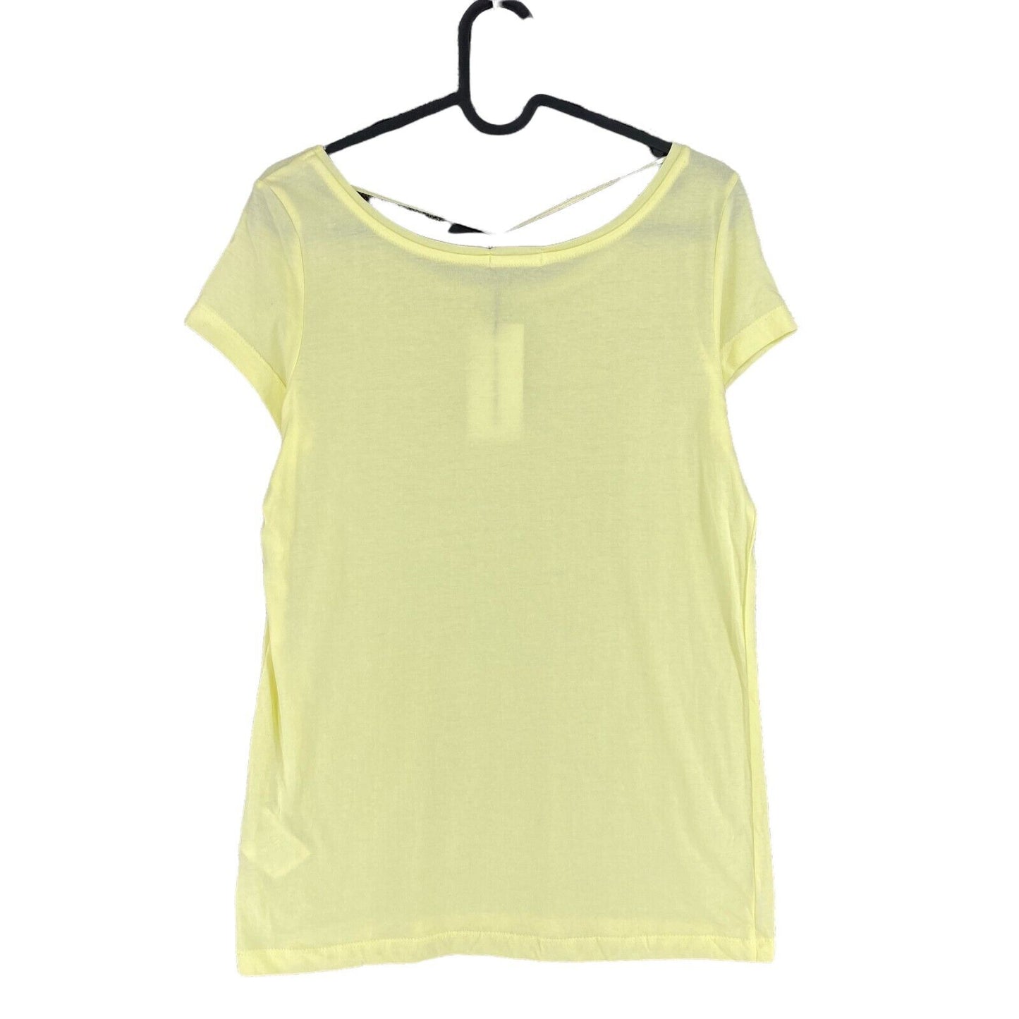 JACQUELINE de YONG Yellow 100% Cotton Short Sleeve Round Neck T-Shirt Top Size S