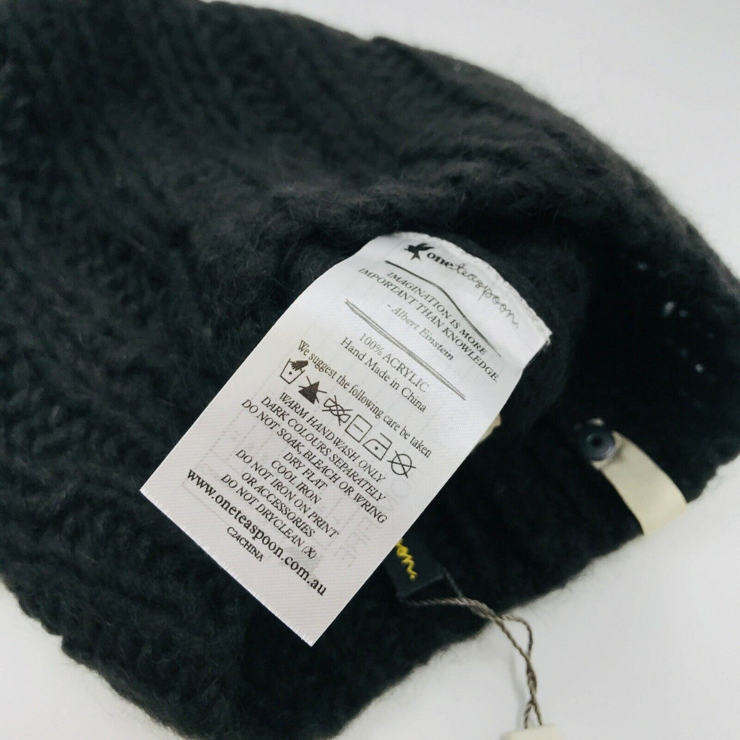 One Teaspoon Black Loose Beanie Hat One Size