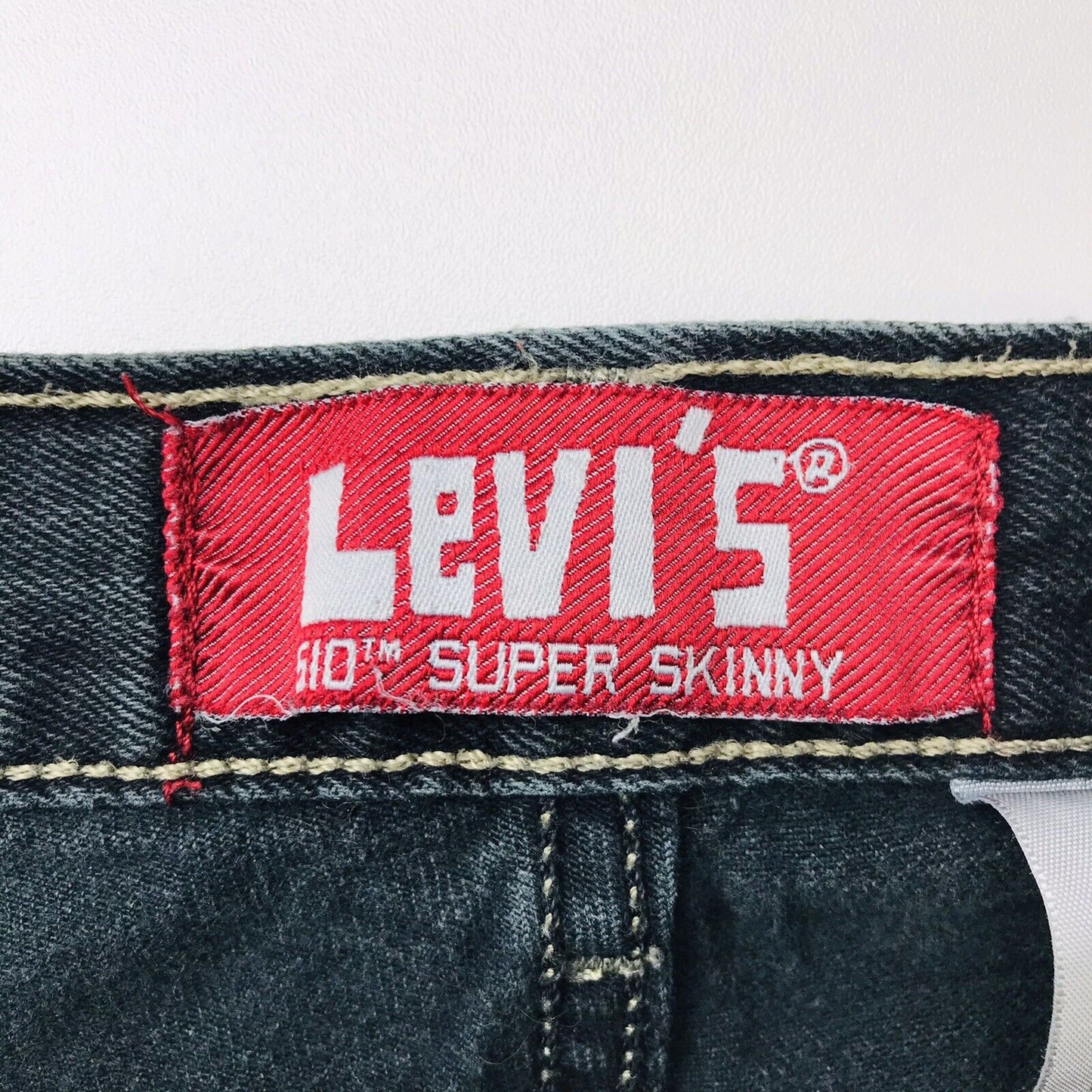 Vintage Levi's 510 Jungen Dunkelgrau Super Skinny Fit Jeans 16 Reg / W28 L28